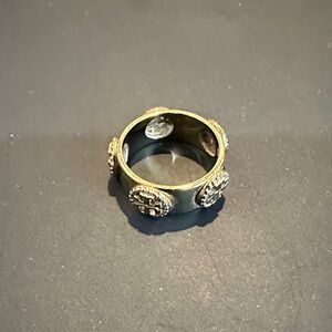 Tory Burch Black Ring with Gold Detailing